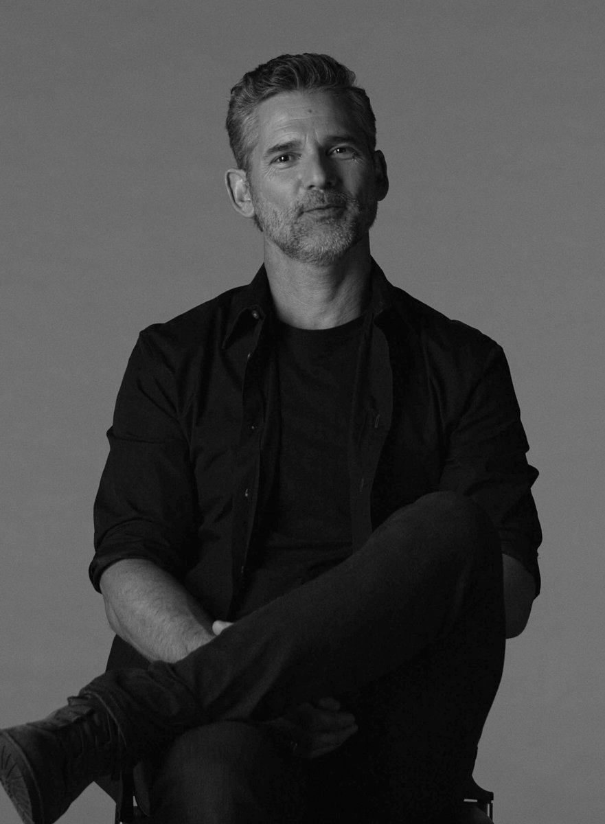 A black and white image of the actor Eric Bana